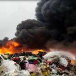 Fire in plastic warehouse