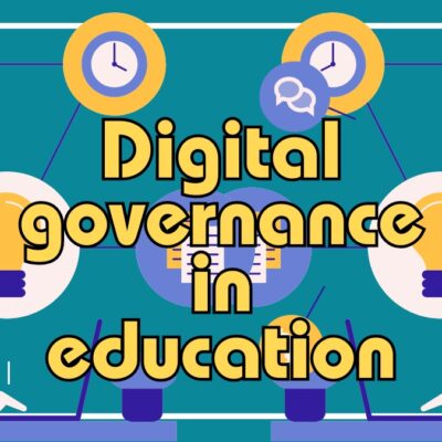 Digital Literacy Education Presentation in Teal Pink and Yellow Flat Graphic Style
